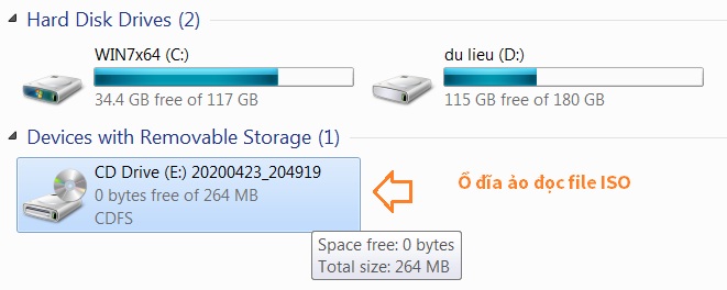 Cách tạo ổ đĩa ảo đọc file iso