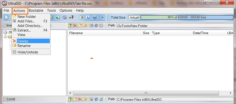 Chỉnh sửa thêm xóa file Iso bằng ultraiso