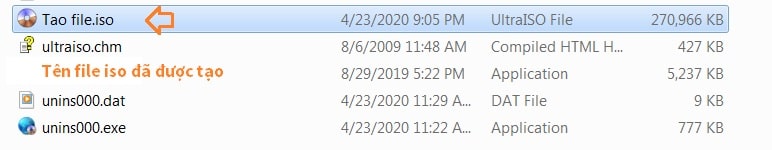 Tạo file định dạng ISO thành công