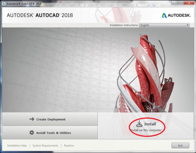 cài đặt autocad 2018 bước 1