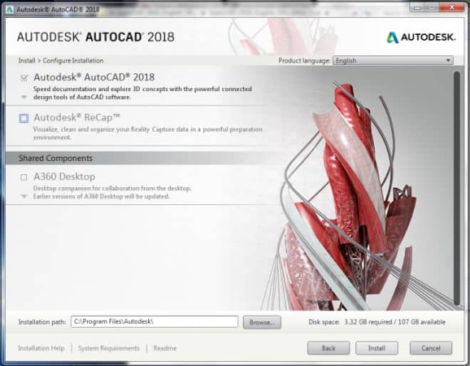 cài đặt autocad 2018 bước 3