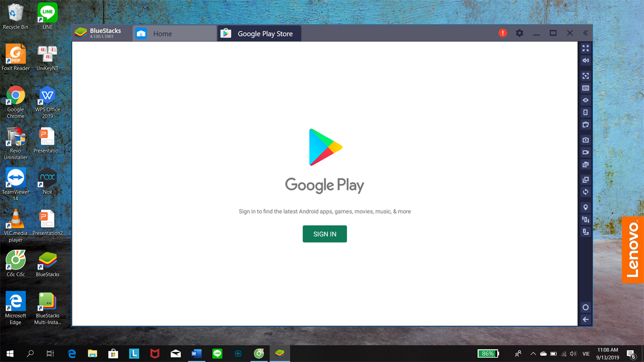 đăng nhập google play