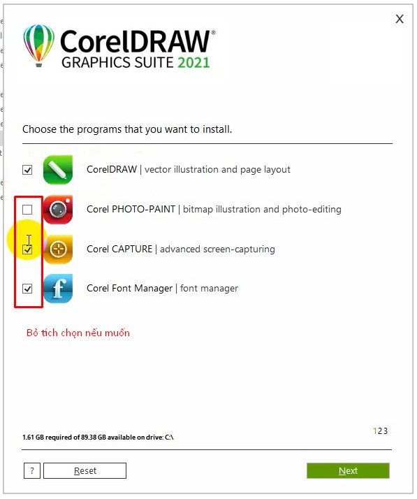 chọn ứng dụng CorelDRAW