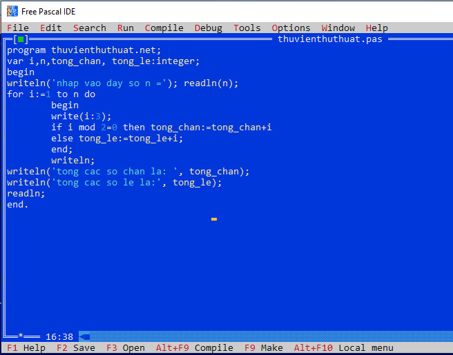 Tính tổng các số chẵn, số lẻ trong pascal