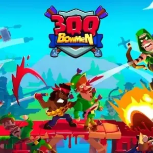 Mô tả hình ảnh: Giao diện game 300 Bowmen với đội hình cung thủ sẵn sàng chiến đấu.