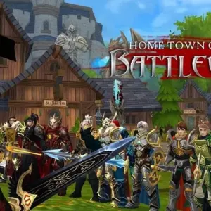 mô tả hình ảnh: ảnh chụp giao diện game AdventureQuest 3D với nhân vật chính và khung cảnh thành phố