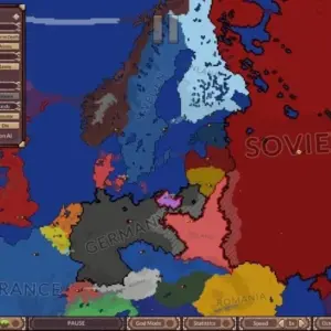 Mô tả hình ảnh: Bản đồ thế giới trong game Ages of Conflict với các quốc gia được tô màu khác nhau