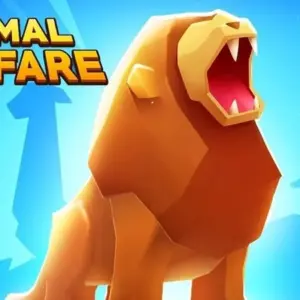 mô tả hình ảnh: Giao diện chính của game Animal Warfare với hình ảnh các loài động vật sẵn sàng chiến đấu