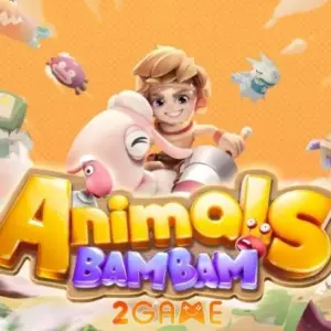 Mô tả ảnh: Giao diện game Animals BAM BAM với nhân vật chính đang cưỡi thú cưng chiến đấu với quái vật.