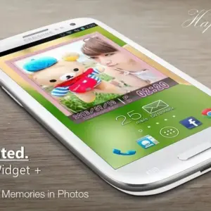Mô tả ảnh: Giao diện ứng dụng Animated Photo Widget+ với nhiều tùy chọn chỉnh sửa ảnh