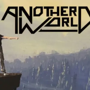 Mô tả hình ảnh: Giao diện game Another World với nhân vật chính đang đứng trước khung cảnh hoang tàn.