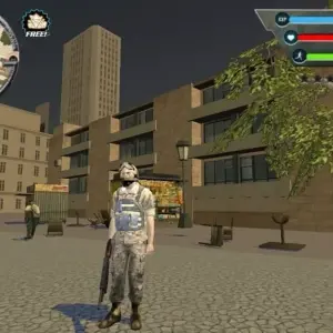 Alt text: Hình ảnh game Army Car Driver với cảnh xe chiến đang chiến đấu