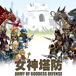Mô tả hình ảnh: Giao diện game Army of Goddess Defense với hình ảnh nữ thần