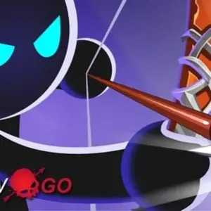 Mô tả hình ảnh: Giao diện game Arrow Go với nhân vật chính đang chuẩn bị bắn cung
