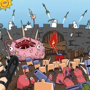Mô tả ảnh: Hình ảnh giao diện game Arrow War với cung thủ và quái vật
