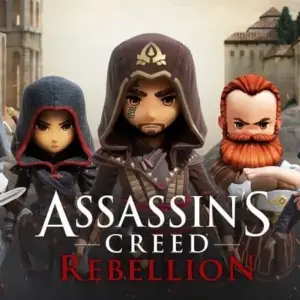 Mô tả hình ảnh về giao diện game Assassin's Creed Rebellion với đồ hoạ chibi