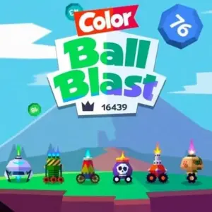 Mô tả hình ảnh: Giao diện game Ball Blast với các quả bóng nhiều màu sắc và khẩu pháo đang bắn