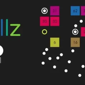 Mô tả ảnh: Giao diện game Ballz với các viên gạch nhiều màu sắc