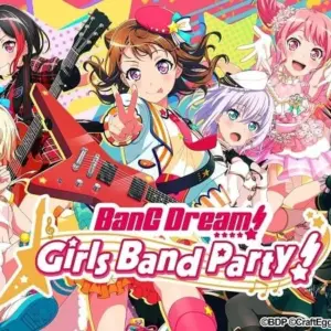 Alt text: Giao diện game BanG Dream! Girls Band Party! với các nhân vật nữ xinh đẹp.