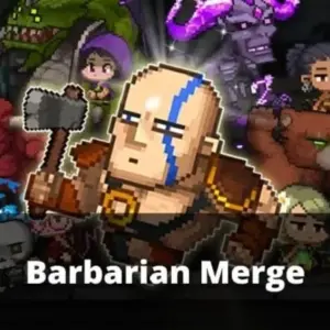 Mô tả hình ảnh: Giao diện game BarbarianMerge với hình ảnh nhân vật chiến binh