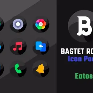 Mô tả ảnh: Giao diện ứng dụng Bastet với các icon được thiết kế theo phong cách tối giản.