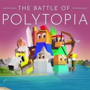 Mô tả hình ảnh về giao diện game Battle of Polytopia với đồ họa low poly đầy màu sắc