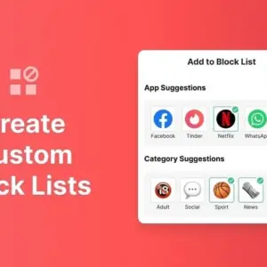 Mô tả hình ảnh: Giao diện ứng dụng BlockSite với danh sách các website bị chặn