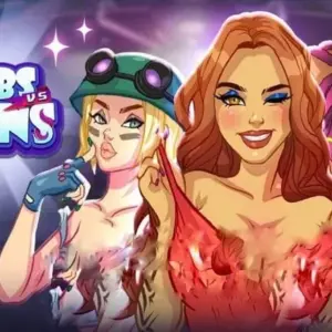 Mô tả hình ảnh: Giao diện game Boobs vs Aliens với các nhân vật nữ chiến đấu.