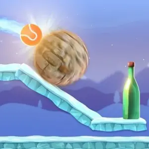 Mô tả hình ảnh: Giao diện game Bottle Shooting Game với hình ảnh chai lọ và súng cao su.