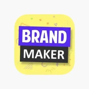 Alt text: Giao diện chính của ứng dụng Brand Maker với các mẫu logo đa dạng