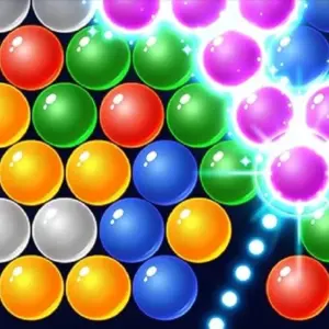 Mô tả hình ảnh: Giao diện game Bubble Shooter Games với các bong bóng đầy màu sắc