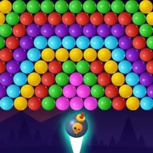 Mô tả hình ảnh: Giao diện game Bubble Shooter Pop với các bong bóng đầy màu sắc