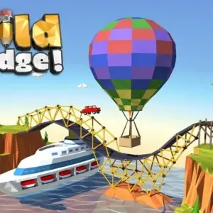 mô tả hình ảnh: Giao diện game Build a Bridge! với một cây cầu đang được xây dựng
