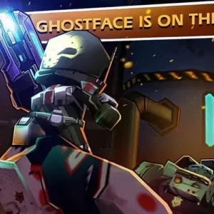 Mô tả hình ảnh: Hình ảnh gameplay của Call of Mini Zombies với nhân vật đang bắn zombie.