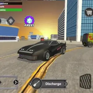 Mô tả hình ảnh: Giao diện game Car Theft of the Future với một chiếc siêu xe tương lai