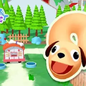 Mô tả hình ảnh: Giao diện game Cats & Dogs 3D với hình ảnh chú chó và chú mèo
