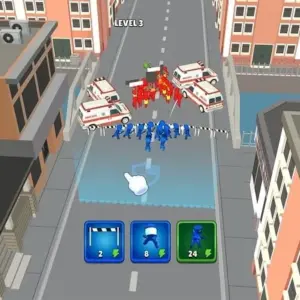 mô tả hình ảnh: Hình ảnh game City Defense với cảnh thành phố đang bị tấn công.