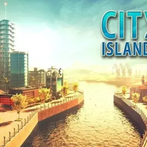 Mô tả hình ảnh: Giao diện game City Island 4 với một thành phố được xây dựng trên đảo.