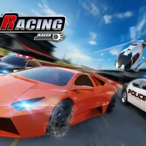 Mô tả hình ảnh: Giao diện game City Racing 3D với một chiếc xe đua màu đỏ đang di chuyển trên đường đua.