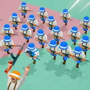 Mô tả hình ảnh: Giao diện game Commander.io với hình ảnh quân đội đang chiến đấu