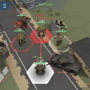 Mô tả hình ảnh: Giao diện chiến đấu trong game Concern với robot đang tấn công