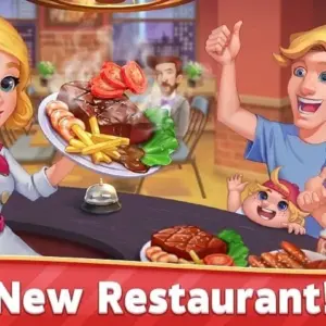 Mô tả hình ảnh: Giao diện game Cooking Star với hình ảnh các món ăn hấp dẫn.