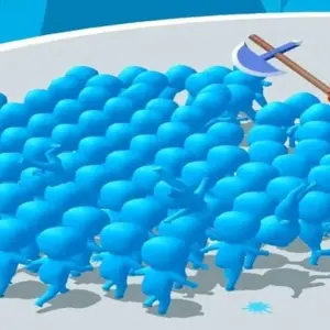Mô tả hình ảnh: Giao diện game Count Masters với một đám đông người đang chạy đua