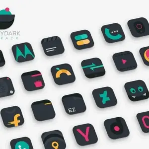 Mô tả hình ảnh: Giao diện Creamy Dark với các icon được thiết kế theo phong cách tối giản, hiện đại.