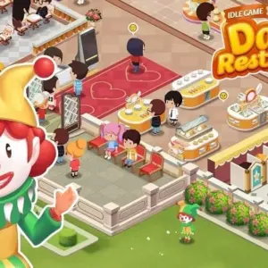 Mô tả hình ảnh: Giao diện game Dating Restaurant với hình ảnh một nhà hàng ấm cúng, lung linh ánh đèn và các cặp đôi đang thưởng thức bữa tối.