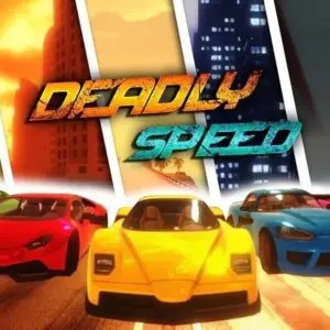Mô tả hình ảnh: Giao diện game Deadly Speed với một chiếc xe đua đang drift trên đường