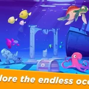 Mô tả hình ảnh về giao diện game Dive Deeper với hình ảnh thợ lặn đang chuẩn bị xuống biển