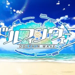 Mô tả hình ảnh: Hình ảnh giới thiệu game Dolphin Wave với nhân vật nữ đang cưỡi cá heo