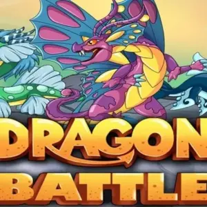Mô tả hình ảnh về giao diện game Dragon Battle với một con rồng lửa đang bay