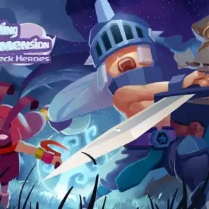 Mô tả hình ảnh: Giao diện chiến đấu trong game Dreaming Dimension: Deck Heroes với hình ảnh anh hùng và quái vật